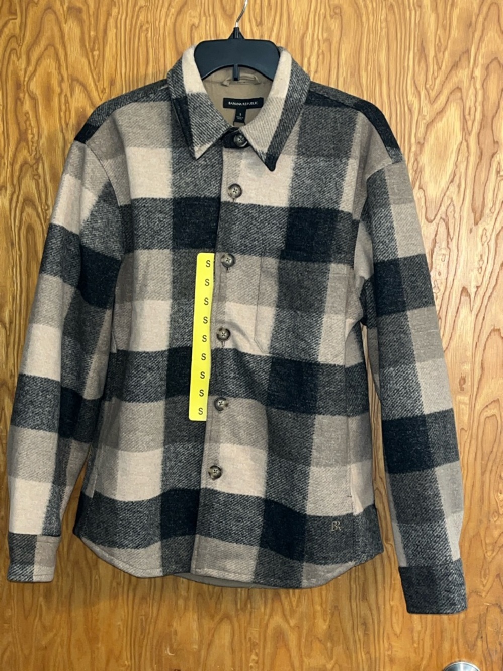 Banana Republic Black & Cream Plaid Shacket